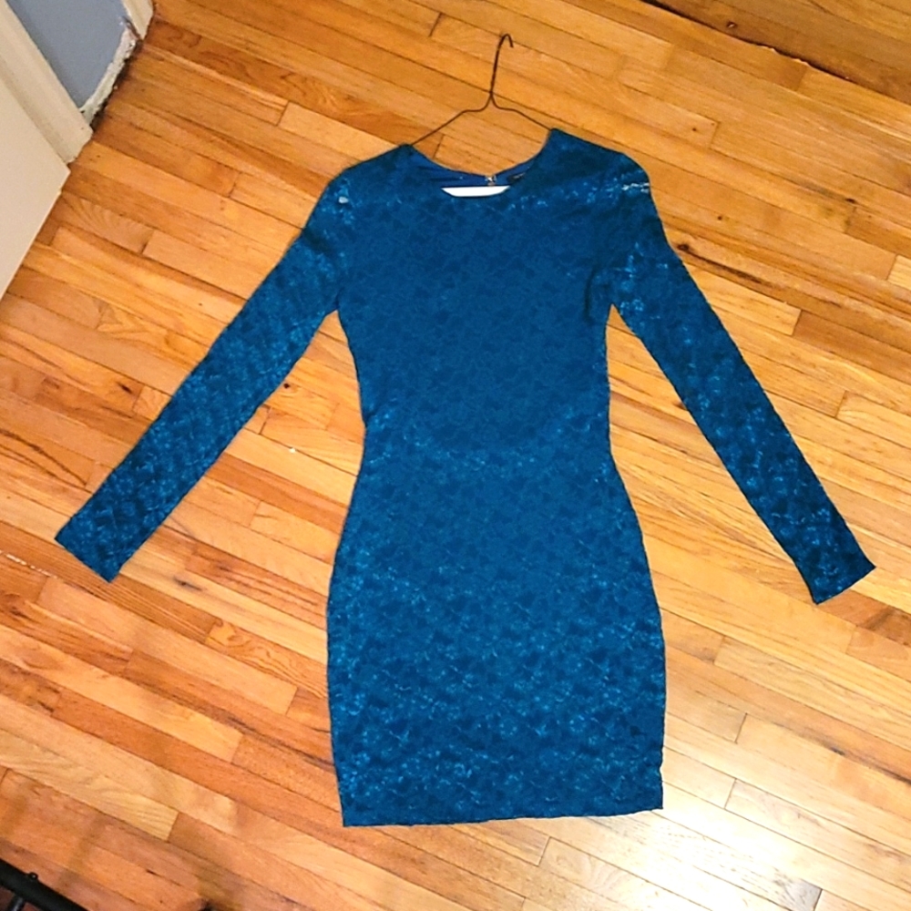Xs Victoria Secret dark teal open back lace dress